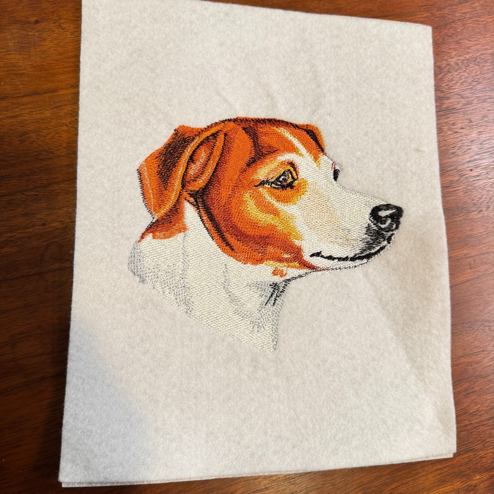 Vintage Jack Russell Terrier Dog Breed Head Sew On Handmade Embroidery